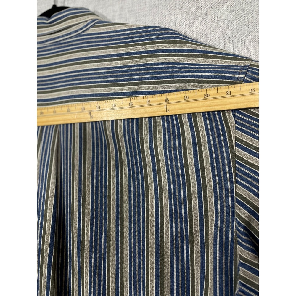 Vintage Guess Jeans USA Men XL Striped Button‎ Up Shirt Long Sleeve Menswear - Picture 8 of 12